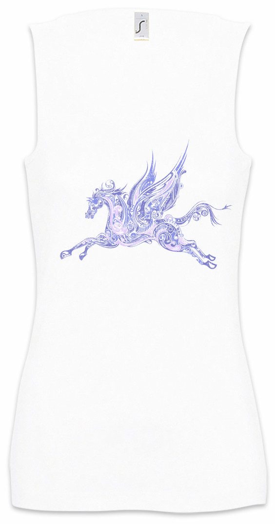 Tanktop Winged Horse Ärmelloses Damen T-Shirt Pegasus Geflügeltes Pferd Reiter