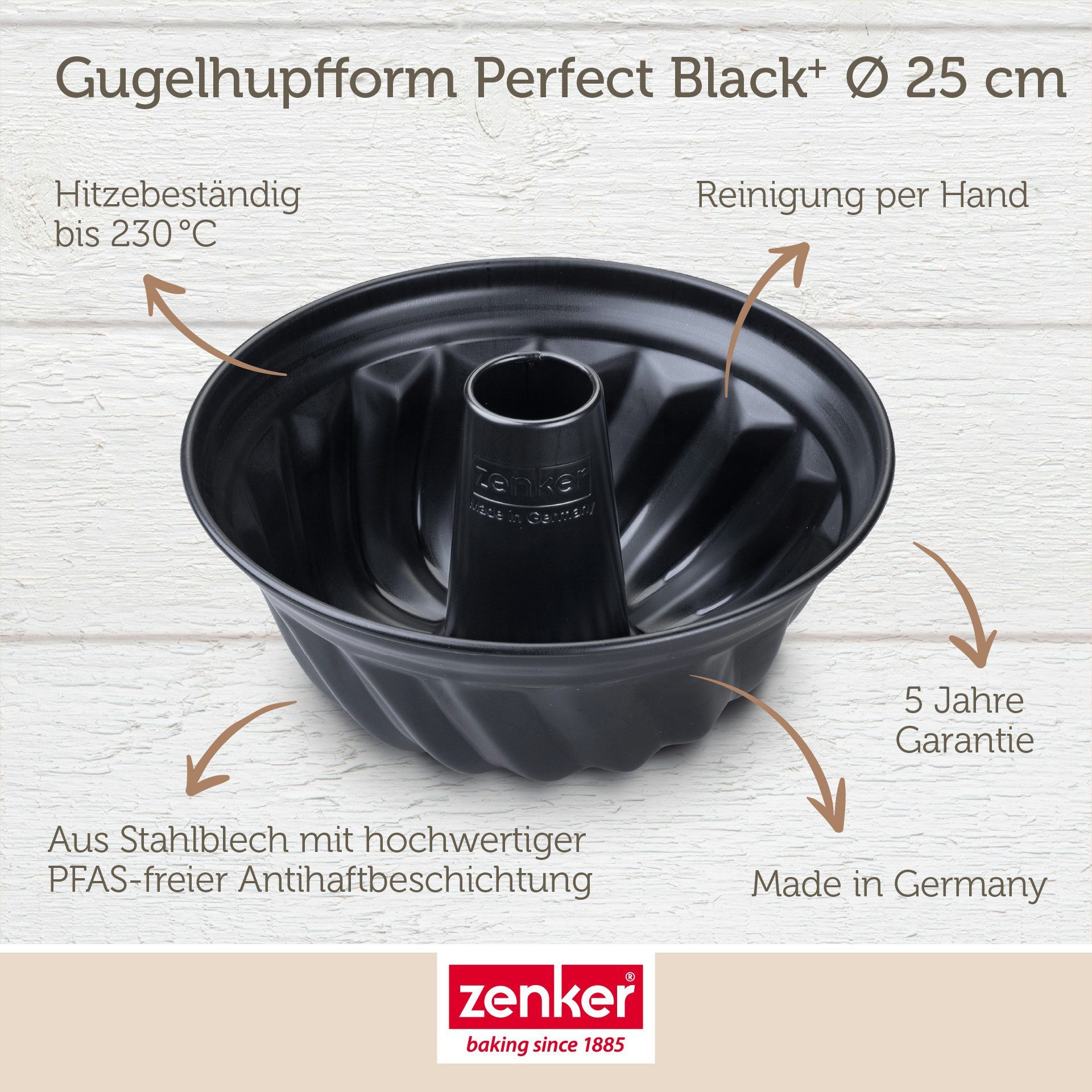 Zenker Gugelhupfform Kuchenform, Rundbackform, Traditionelle Backform