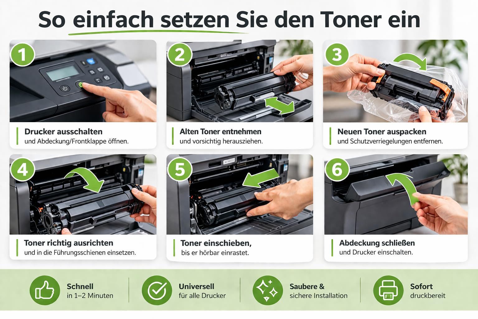 Eurotone Tonerkartusche MLTD111S, (Packung, 10-St., Lieferumfang: 10er-Pack in Schwarz Toner in Schwarz), Eurotone Toner MLTD111S, 10er-Pack in Schwarz, Schwarz