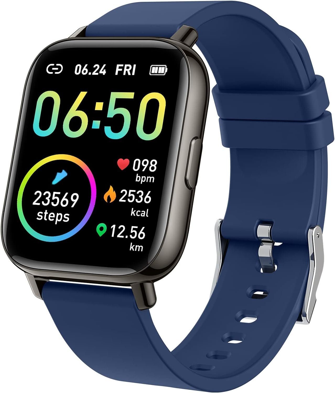 Motast Smartwatch (1,69 Zoll, Andriod iOS), Fitness Schrittzähler Pulsuhr,  IP68 Wasserdicht Armbanduhr Sportuhr