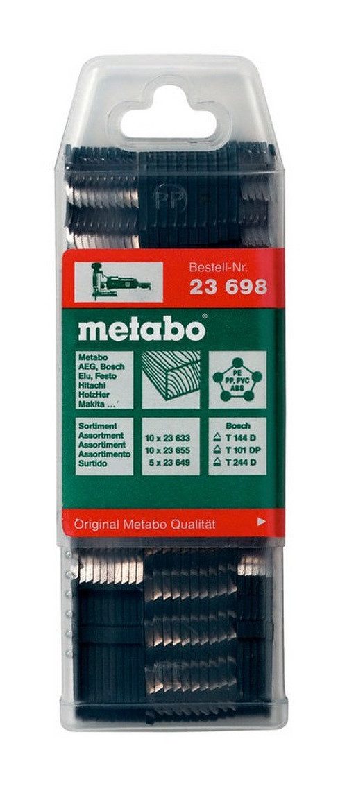 metabo Stichsägeblatt (25-St), Stichsägeblattsortiment 4 Holz HCS / HSS teilig