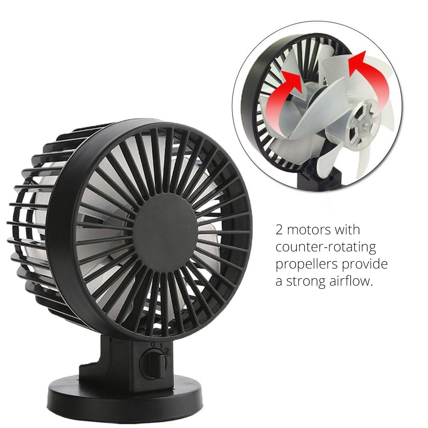 LA VAGUE Mini gefertigt schwarz Ventilator, mini Tragbarer ZEPHYR ABS-Kunststoff aus USB-Ventilator usb, hochwertigem ventilator