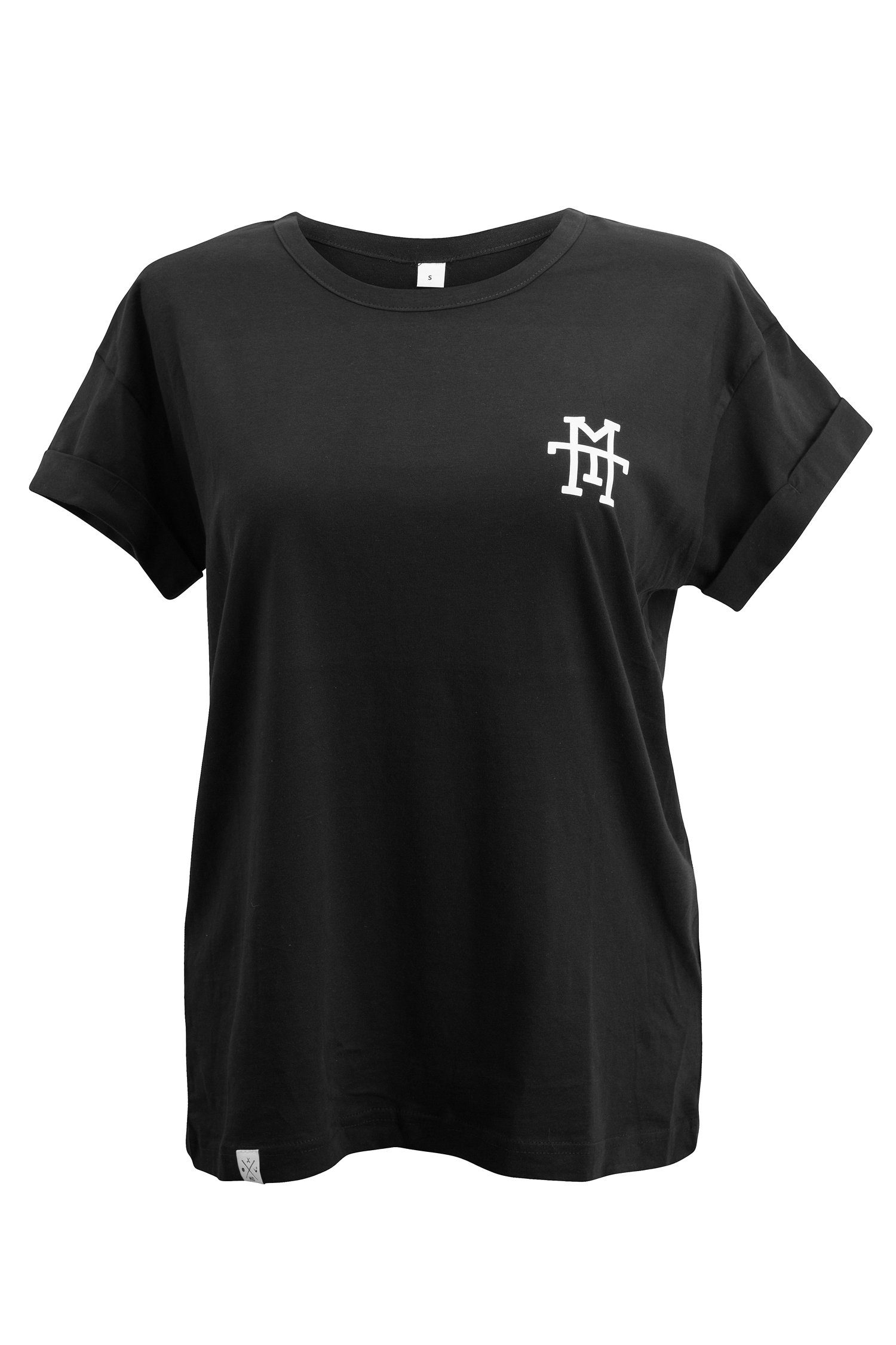 Schwarz T-Shirt T-Shirt Baumwolle - T-Shirt 100% Boyfriend Oversize Manufaktur13