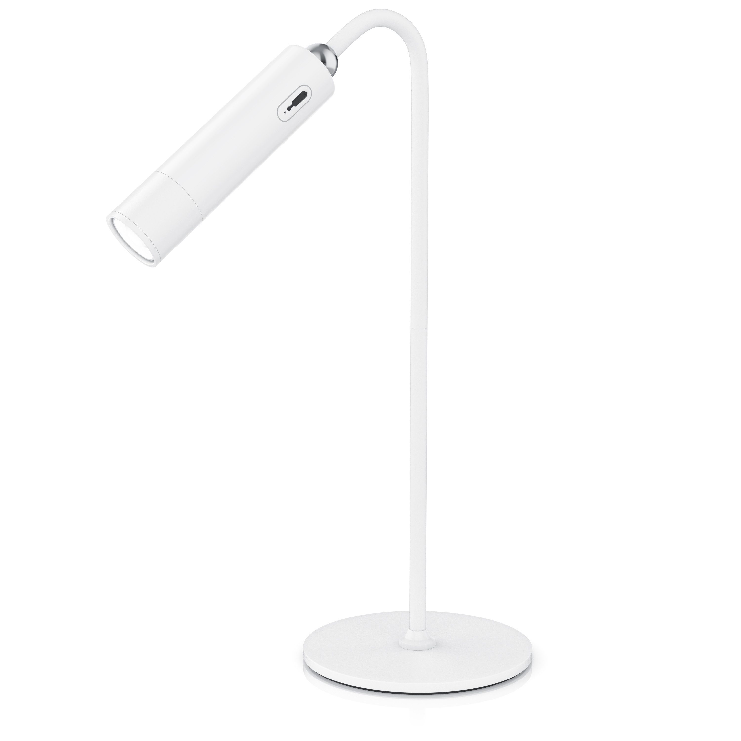 BEARWARE Schreibtischlampe 4in1 LED Tischlampe dimmbar, Magnethalterung, Bürolampe, Tischleuchte, mehrere Helligkeitsstufen, LED fest integriert, warmweiß, Akku, 3 Helligkeitsstufen, Standfuß, Wandhalterung, Clip, Taschenlampe