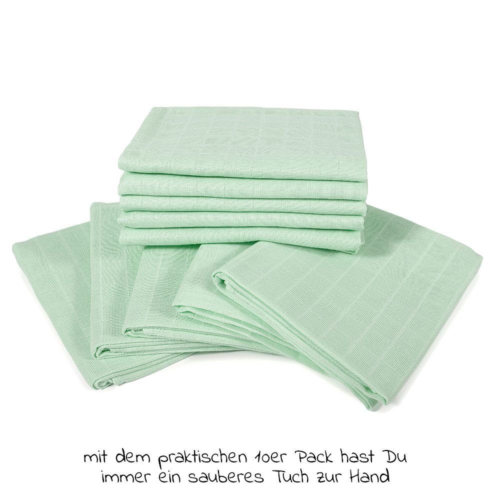Makian Stoffwindeln Mint (1-St), Mullwindeln Mulltücher - 10er Pack 80 x 80 cm Stoffwindeln