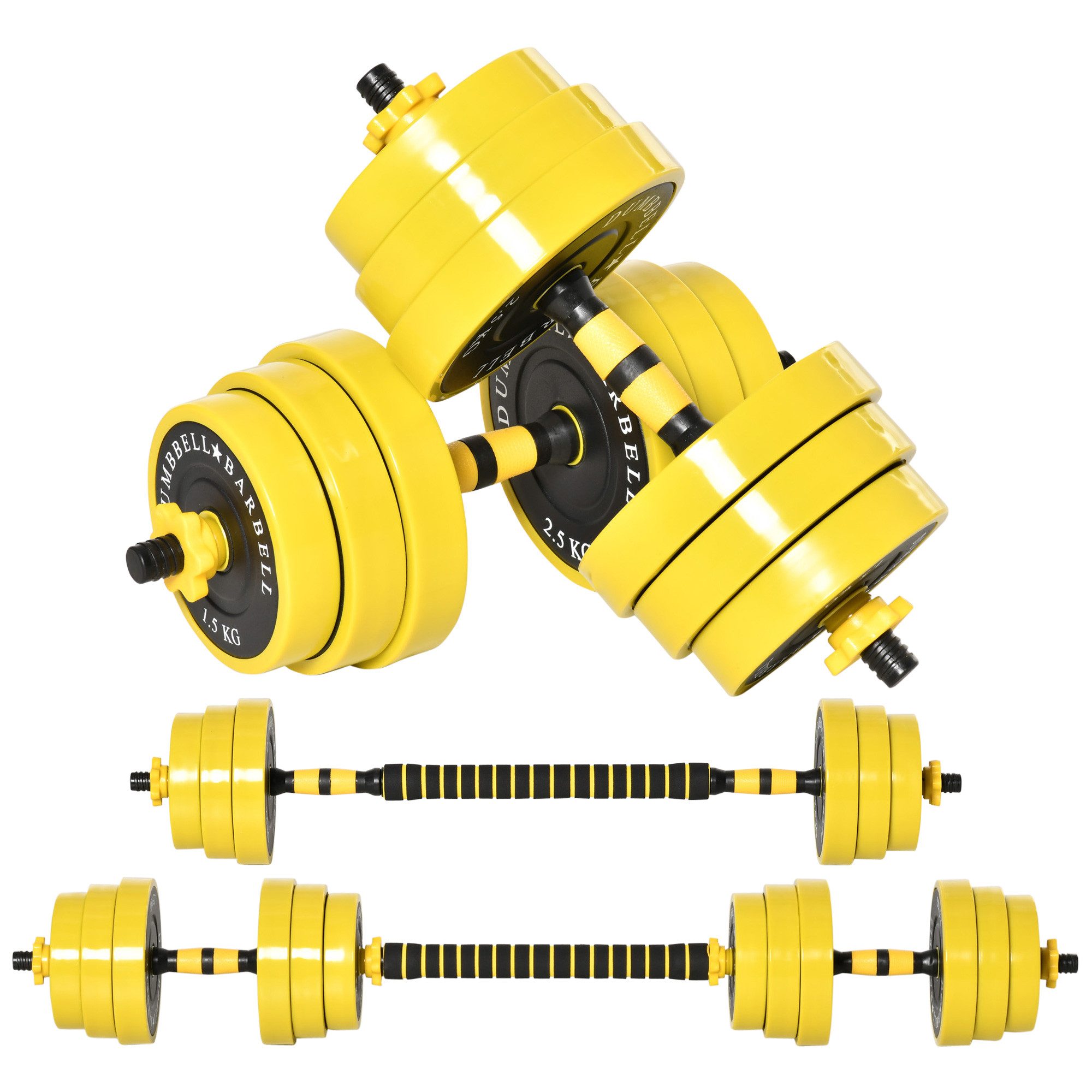 FELIXLEO Kurzhantelstange 25 kg Hantel & Langhantel Einstellbare ergonomische 3 in 1 Hantelset, (1-tlg)
