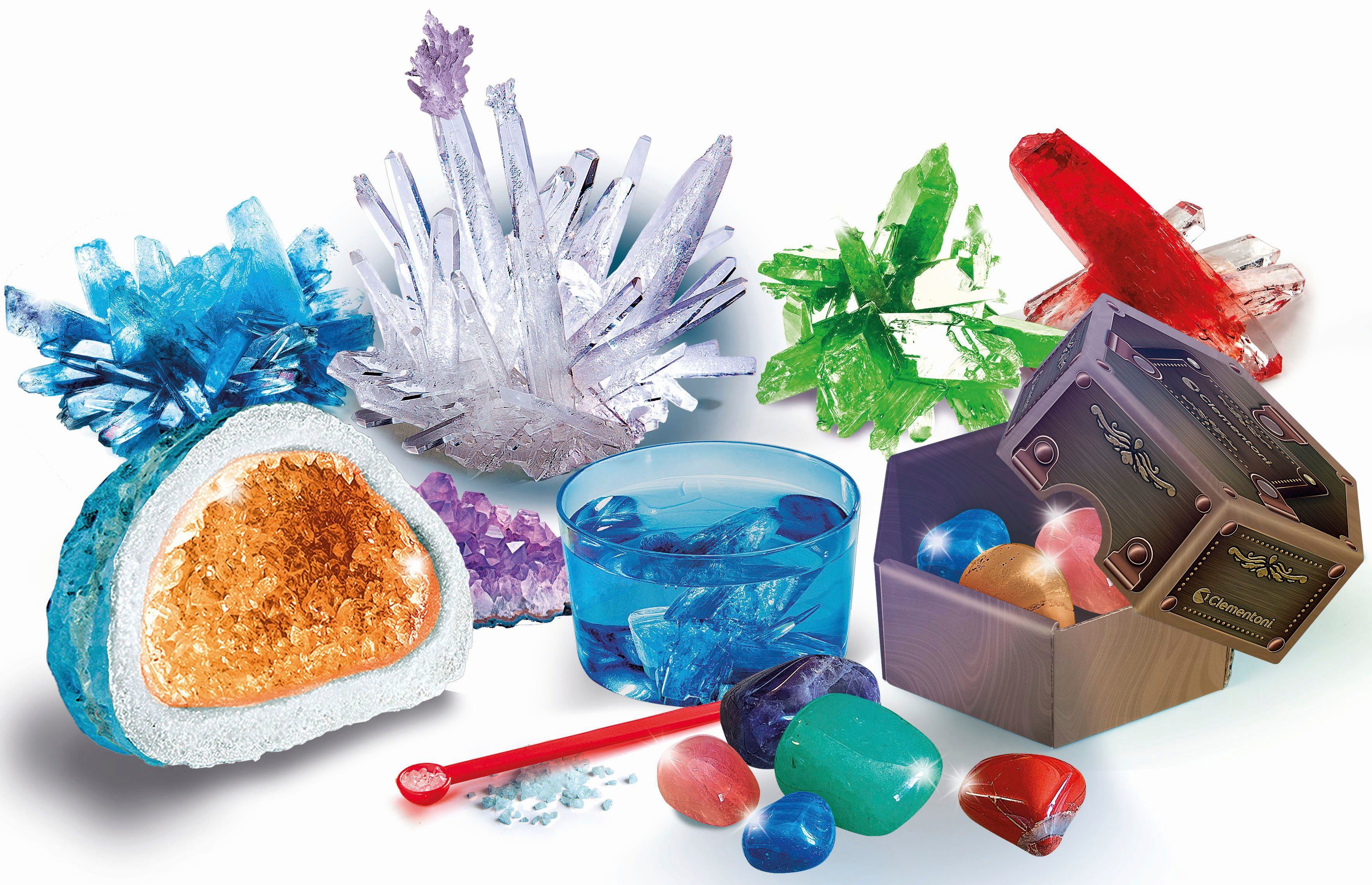 Clementoni® Experimentierkasten Galileo, Kristalle und Edelsteine Deluxe, Made in Europe