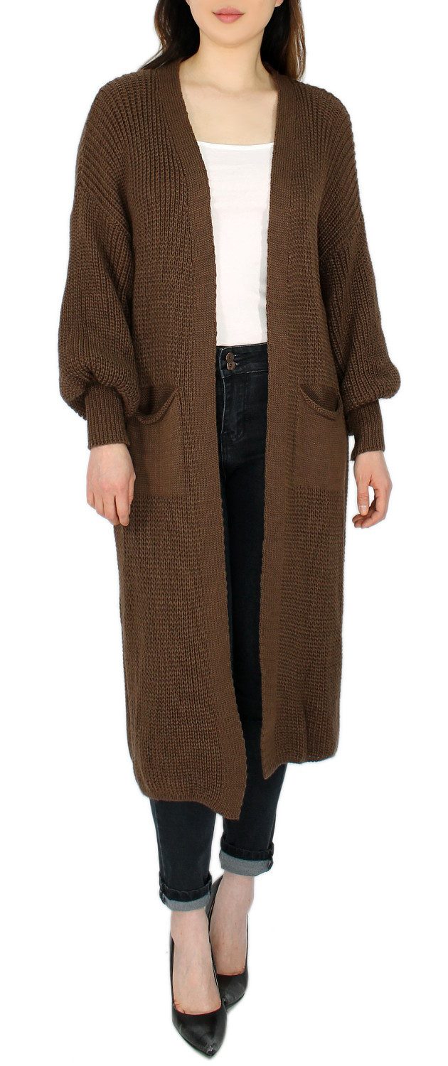 dy_mode Cardigan Langer Grobstrick Cardigan Damen Strickjacke im Oversize-L günstig online kaufen
