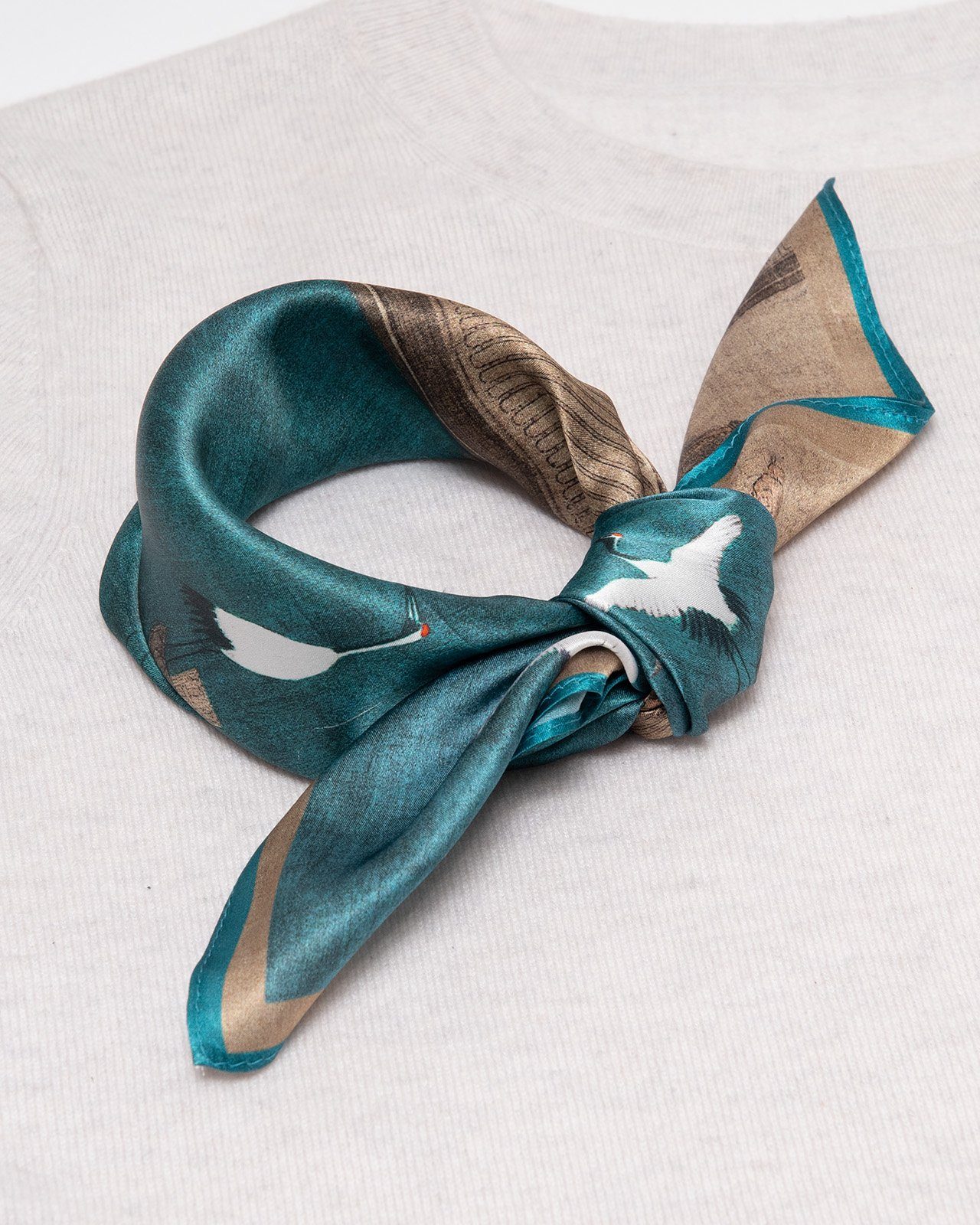 MayTree Seidentuch quadratisch Legende Kraniche 53x53cm blau, Niokituch, Ba günstig online kaufen