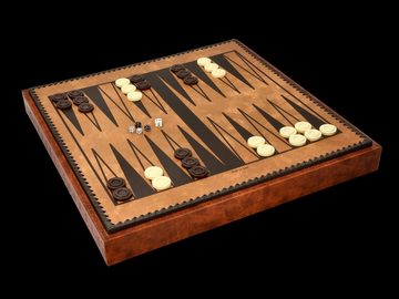 Figuren Shop GmbH Spiel, Öko-Leder Schachbrett & Backgammon Box - Strategiespiel