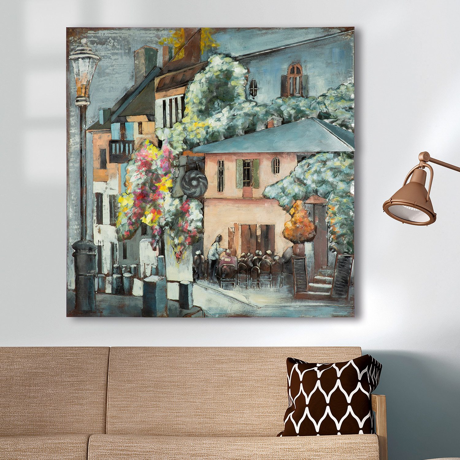 Casablanca by Gilde Metallbild Bild quadratisch Café Toskana mehrfarbig H. 100 cm, (1 St)