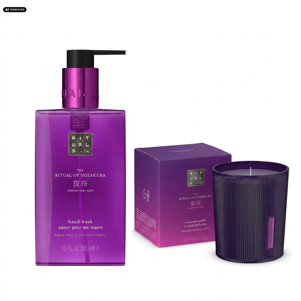 Rituals Flüssigseife Rituals The Ritual of Yozakura Hand Wash und Duftkerze Duo, Pflege und Raumduft im harmonisch abgestimmten Yozakura Duo