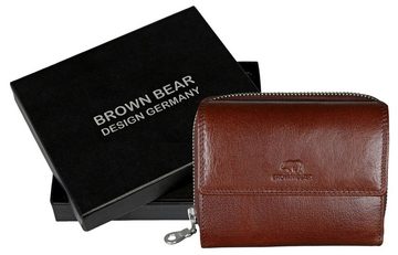 Brown Bear Geldbörse Modell Mandy - große Damengeldbörse mit 12 Kartenfächern, mit Reißverschluss und RFID Schutz Braun