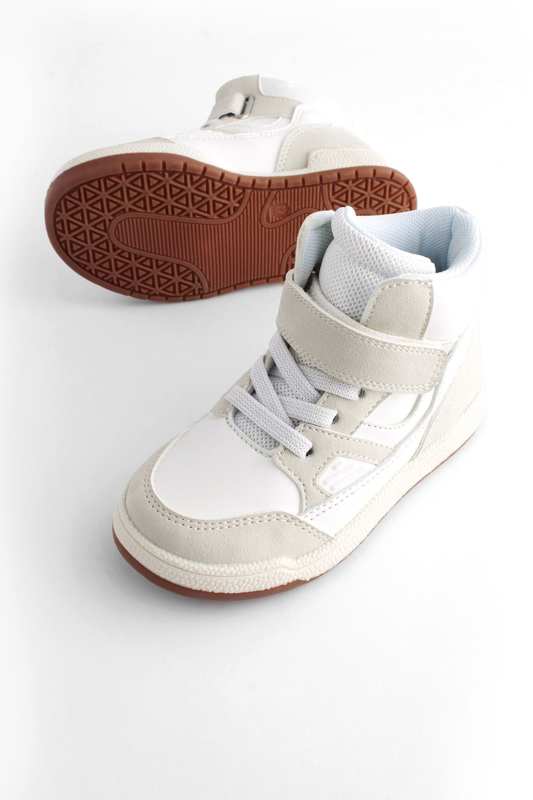 Next mit Klettverschluss (1-tlg) Sneaker Elastiksenkel Hi-Top-Stiefel Neutral