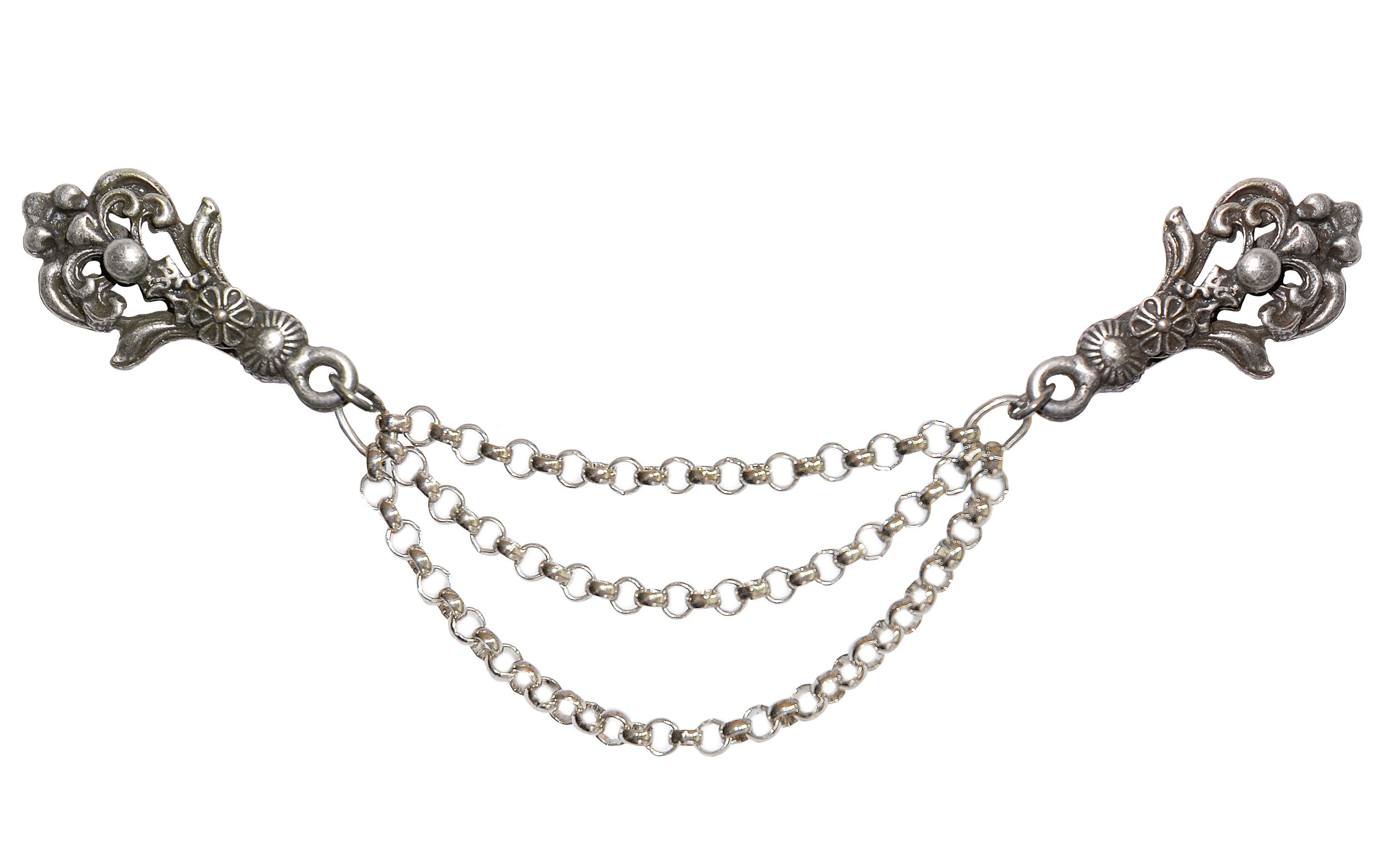 Moschen-Bayern Krawatte Kragenspange Trachtenkrawatte Herren Kragenschmuck Trachtenspange Metall 100% Messing - Farbe Altsilber