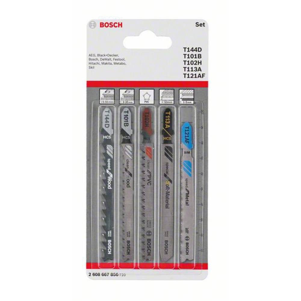 BOSCH Stichsägeblatt Stichsägeblatt-Set Allrounder, 5-teilig 2608667856