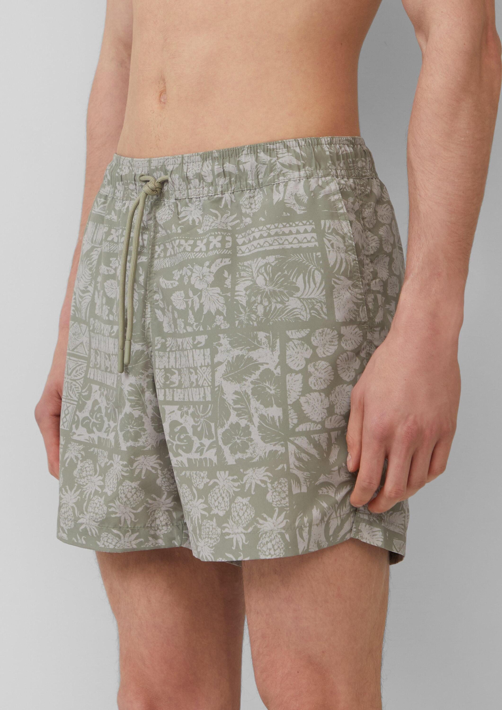 s.Oliver Badehose Badehose Badeshorts mit All-over-Print und Eingrifftaschen