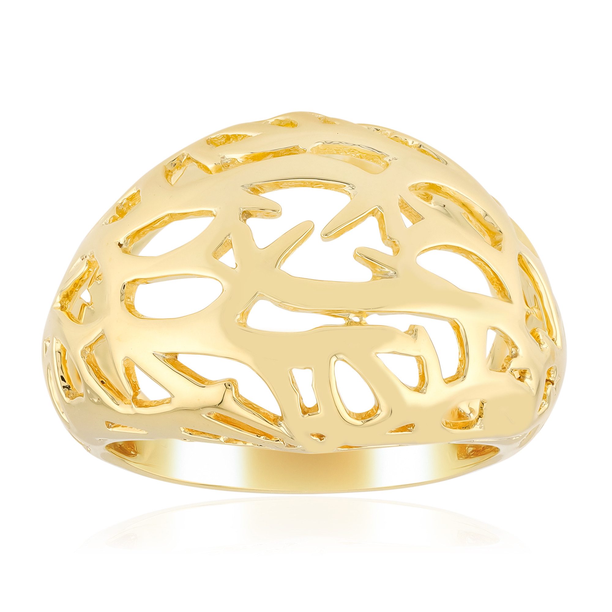 Cavill Silberring Schicker, vergoldeter Sterling-Silber-Ring mit Blattmotiv (1-tlg)