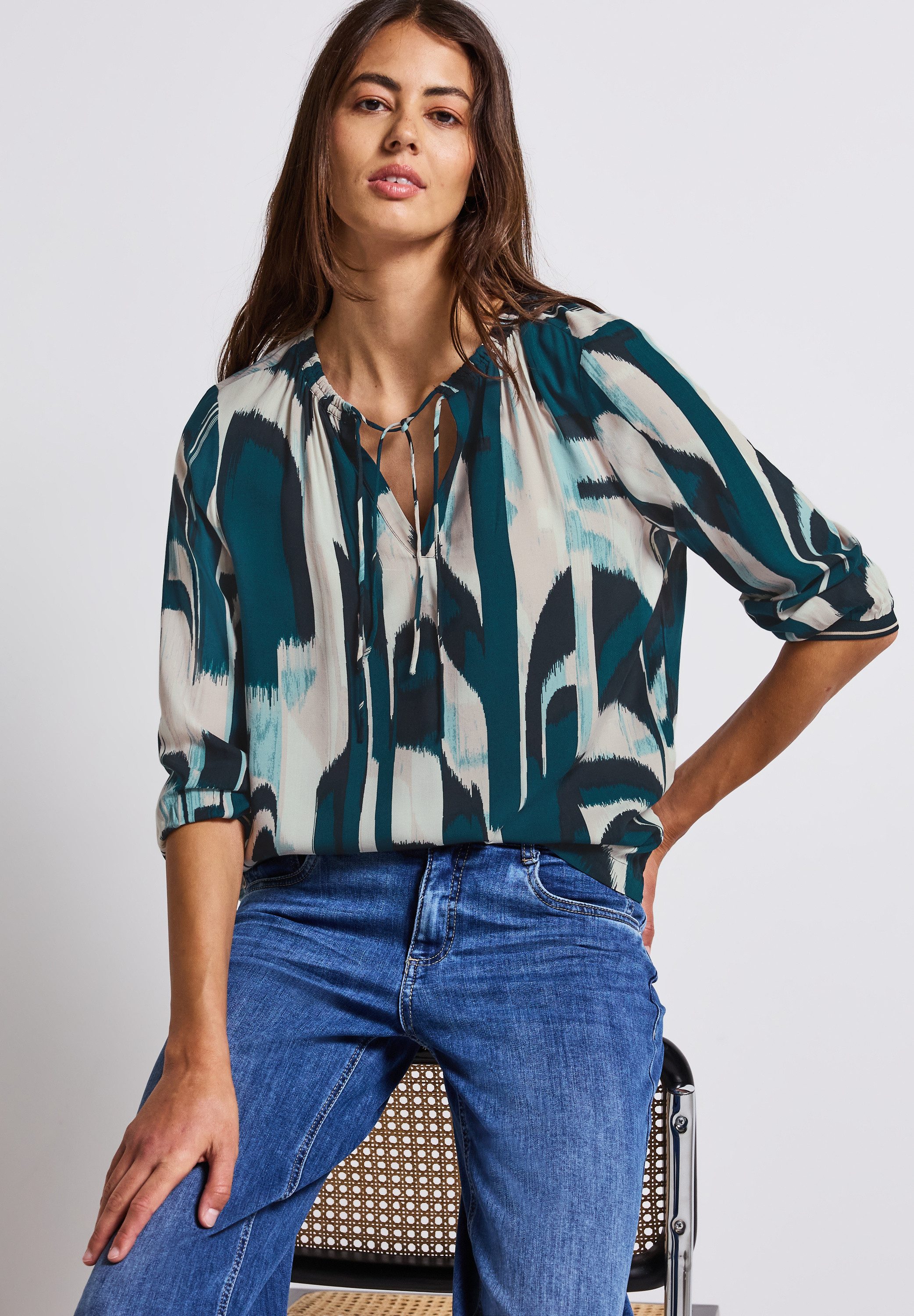 STREET ONE Shirtbluse 3/4 -Arm mit grafischem Muster günstig online kaufen