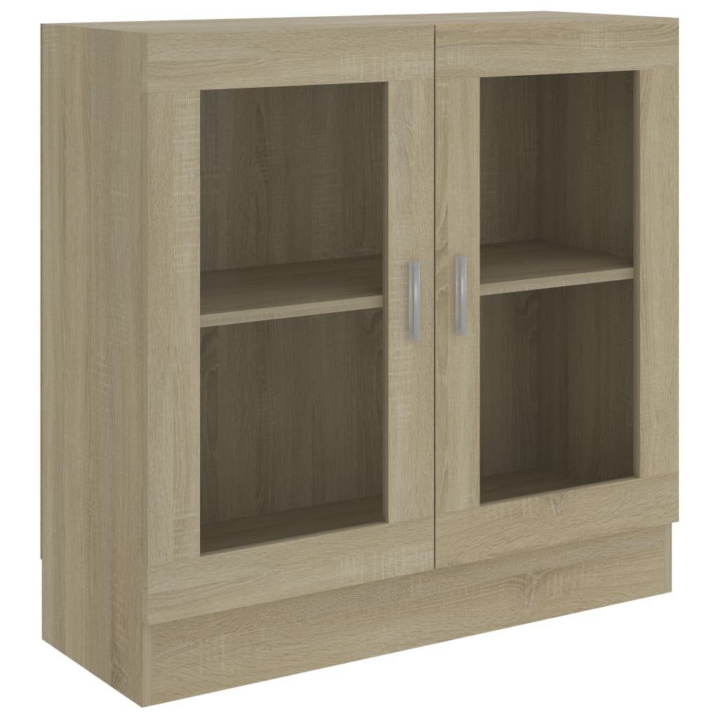 vidaXL Vitrine NA Bücherschrank Vitrinenschrank Vitrine Sonoma Eiche 82,5x30,5x80 cm