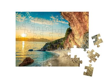 puzzleYOU Puzzle Strand, Meer, Sonnenaufgang, Korfu, Griechenland, 48 Puzzleteile, puzzleYOU-Kollektionen Korfu