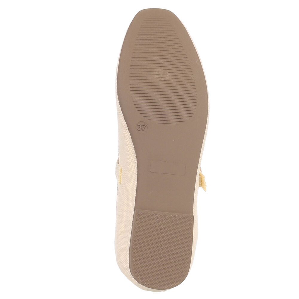 Ital-Design Bequeme Ballerinas mit Riemenverschluss für Damen Schnürpumps (91512230) Blockabsatz Riemchenballerinas in Beige
