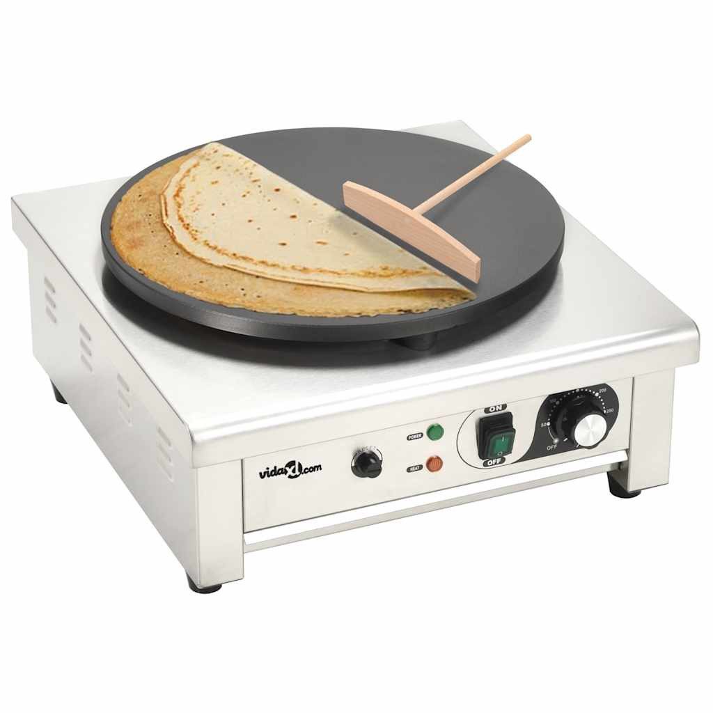 vidaXL Doppel-Induktionskochplatte Elektrischer Crepe-Maker mit ausziehbarem Tablett 40 cm 3000 W