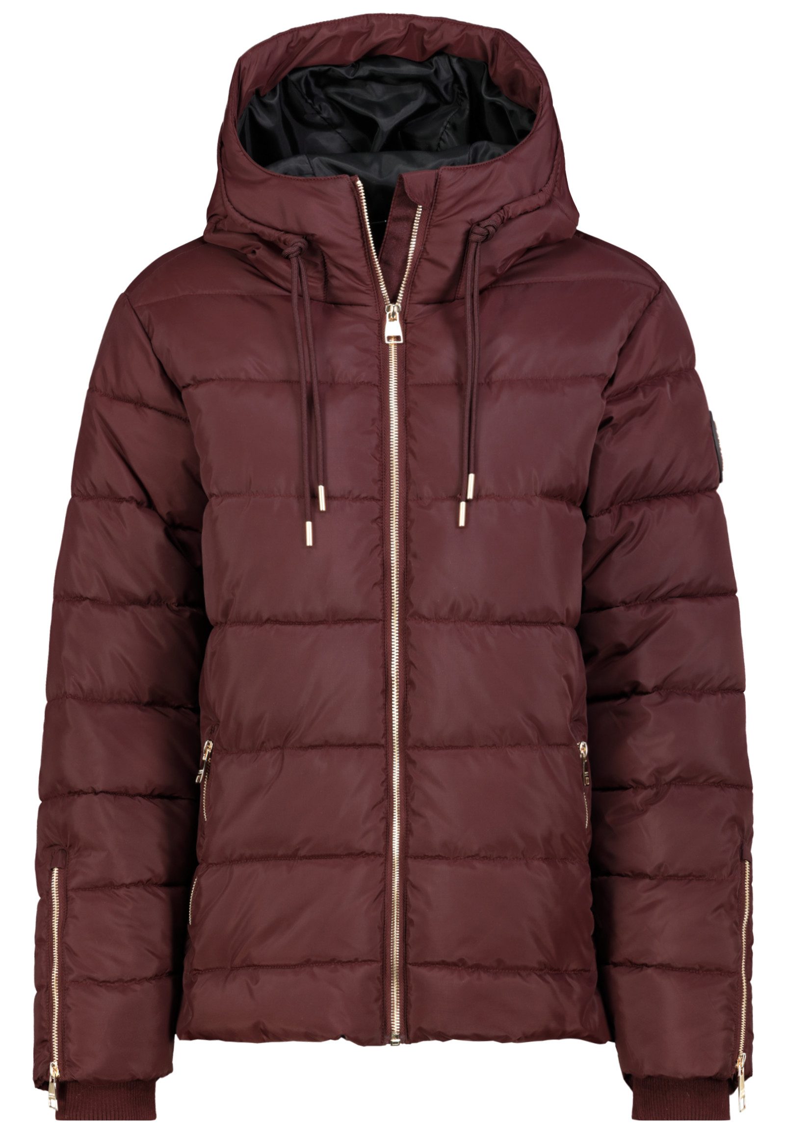 SUBLEVEL Winterjacke Kapuze Regular Fit Reißverschlusstaschen für Damen (1-St) Anpassbarer Kapuzenzug, Hoher Halsabschluss, Ärmelpatch