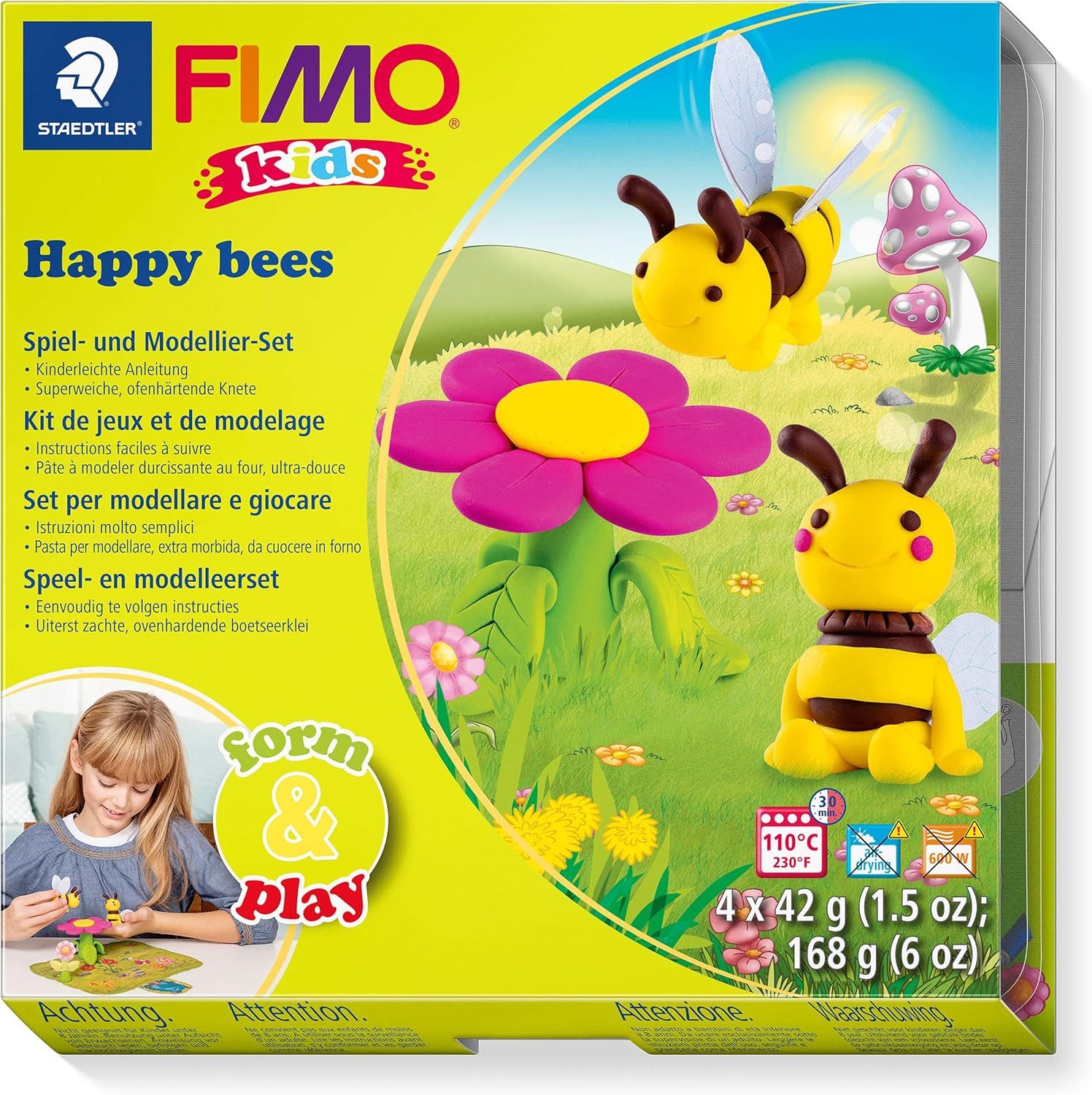 FIMO Knete FIMO Kids Form & Play Happy Bees - Kreativ-Set zum Kneten
