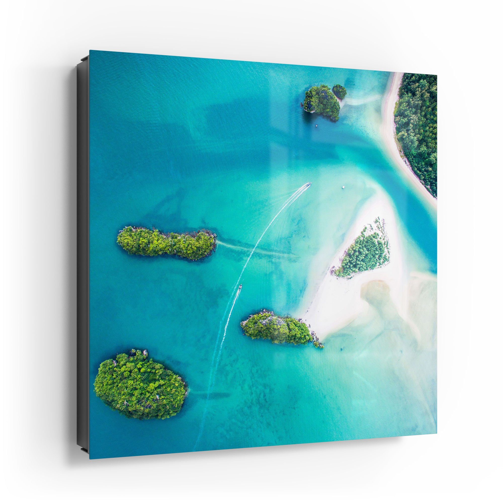 DEQORI Schlüsselkasten 'Sirithan Strand in Krabi', Glas Schlüsselbox modern  magnetisch beschreibbar