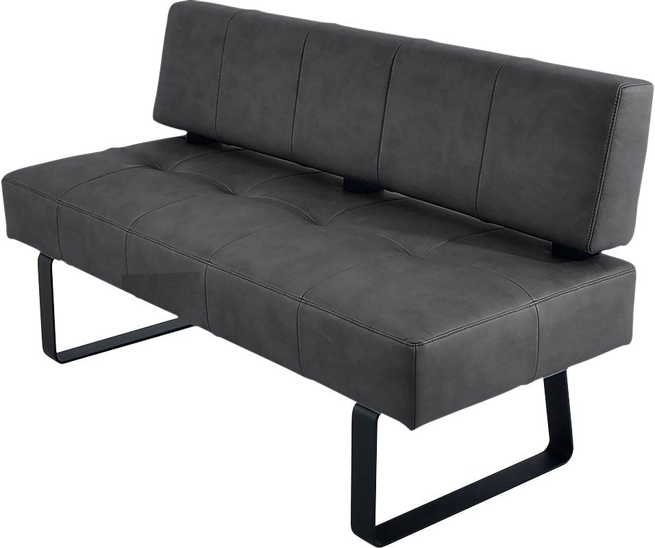 K+W Komfort & Wohnen II, durch bequem schwarz Polsterbank Metallkufe Spider Sandwichbauweise, in Sitzsteppung