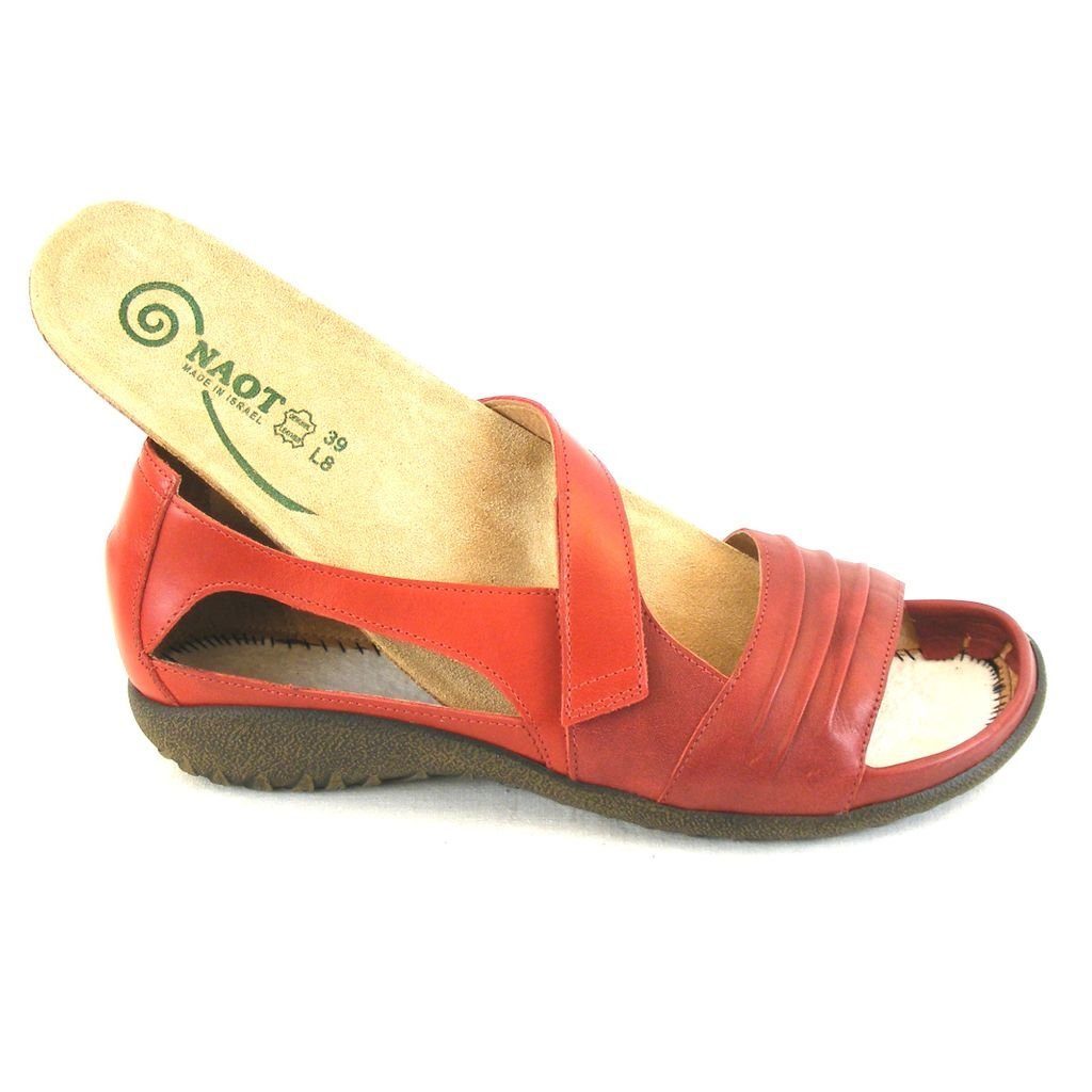 Leder Sandalen Damen Papaki Schuhe Wechselfußbett rot Sandalette combi NAOT Naot 14033