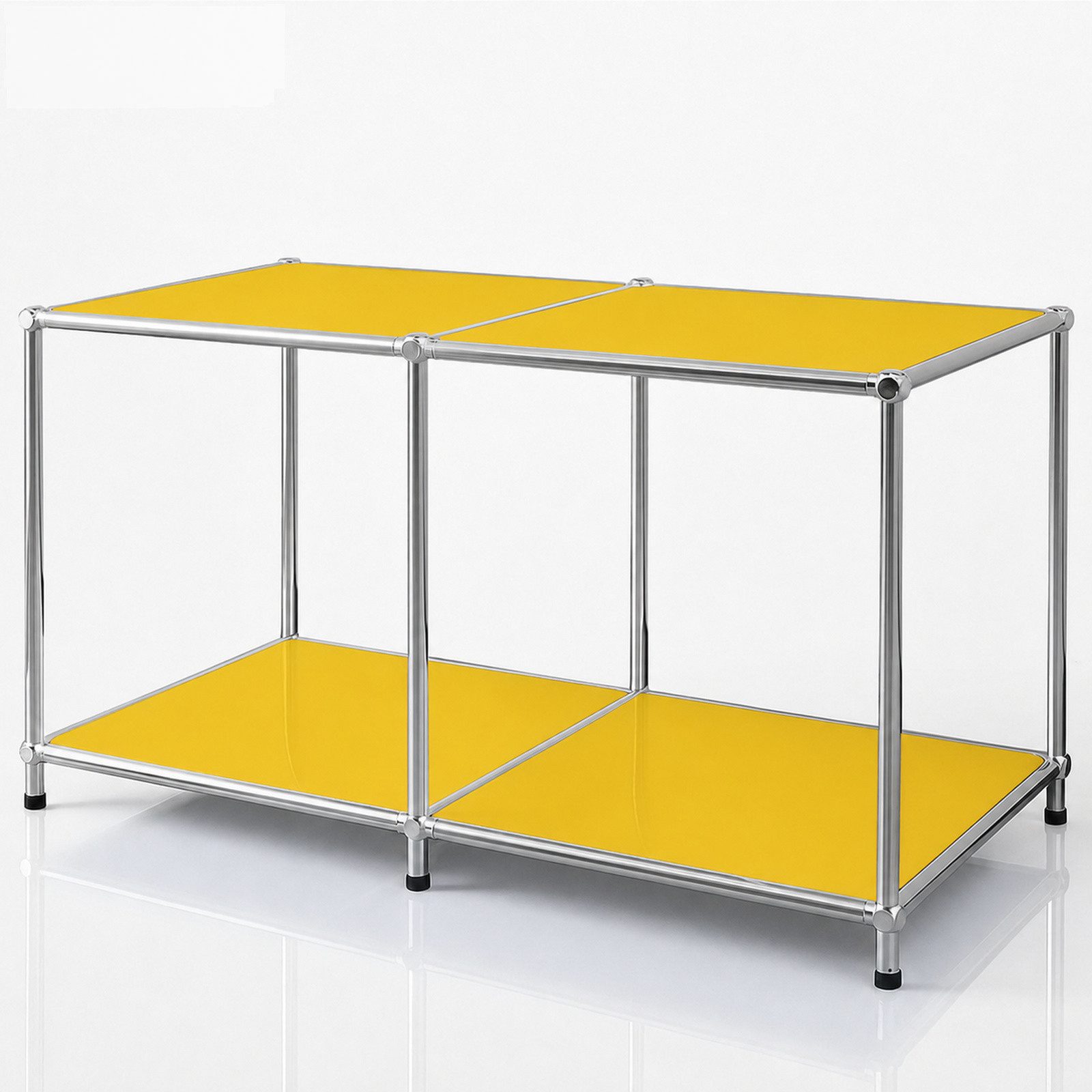 Floordirekt Lowboard Concept Epure MK-016 Sideboard & Ablageregal, B78 × T40 × H46 cm (modular, kratzfeste Pulverbeschichtung), Regal mit offenen Ablagen, verchromtes Metallgestell, Couchtisch