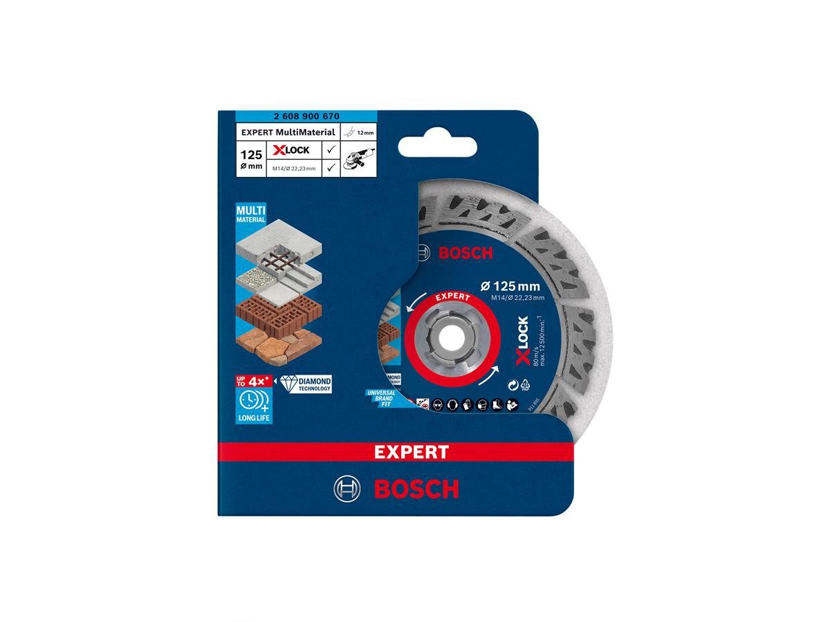 BOSCH Diamanttrennscheibe Expert Multi Material X-Lock, Ø 125 mm, (Einzelartikel / 1-teilig, 1× Diamant-Trennscheibe 125 mm)