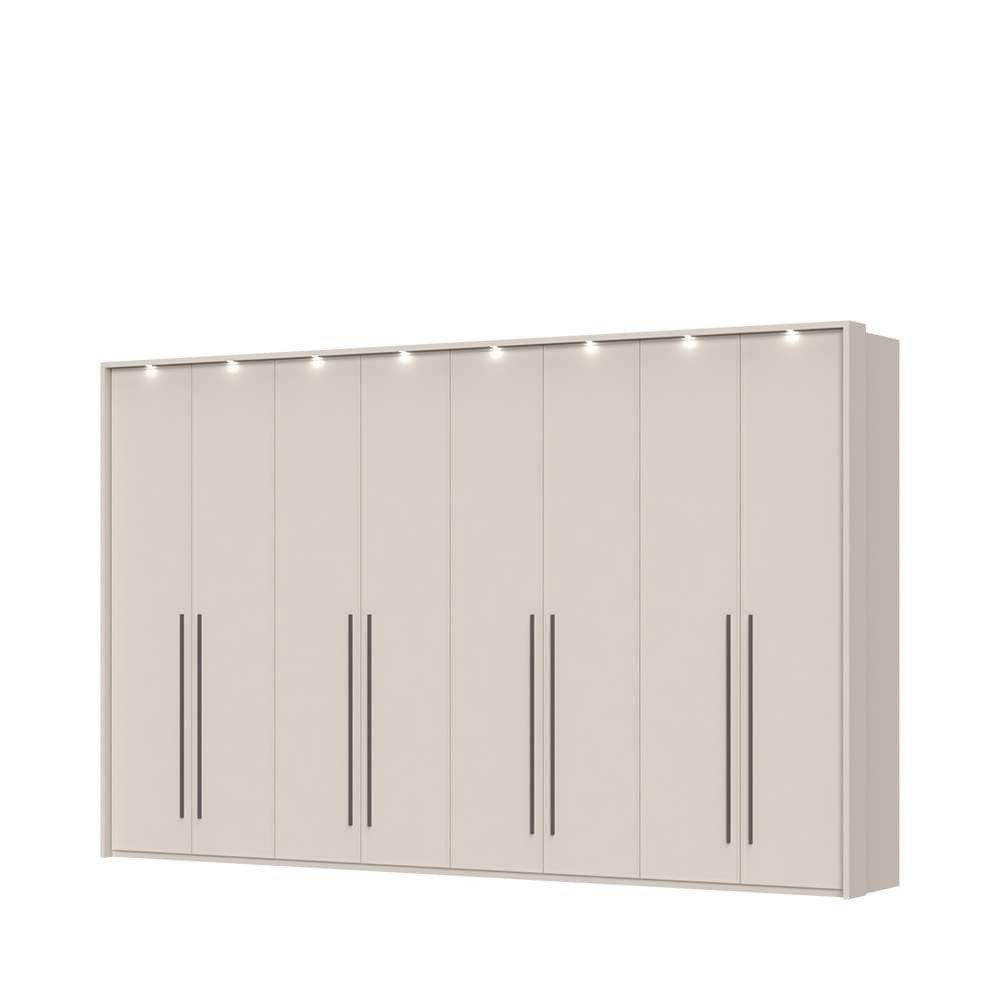 OTTO home Drehtürenschrank Opera mit oder ohne Kranz inkl. LED-Bel.,B 227,272,317 oder 362 cm UV lackiert, Soft Close Funktion, Höhenverstellbare Füße