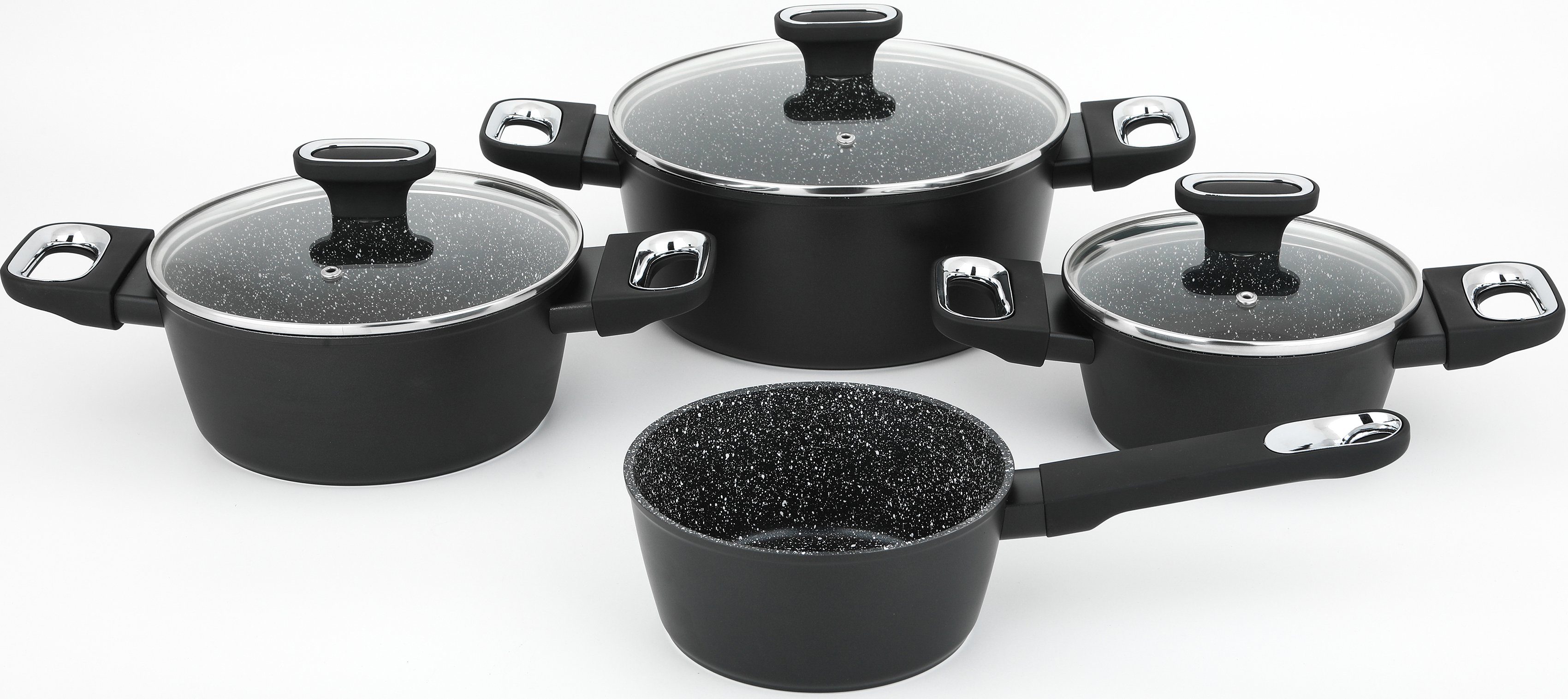 Carl Schmidt Sohn Topf-Set Marburg, Aluminium (Set, 7-tlg., je 1 Kochtopf Ø 16/20/24 cm, 1x Kasserolle Ø 16 cm), Induktion