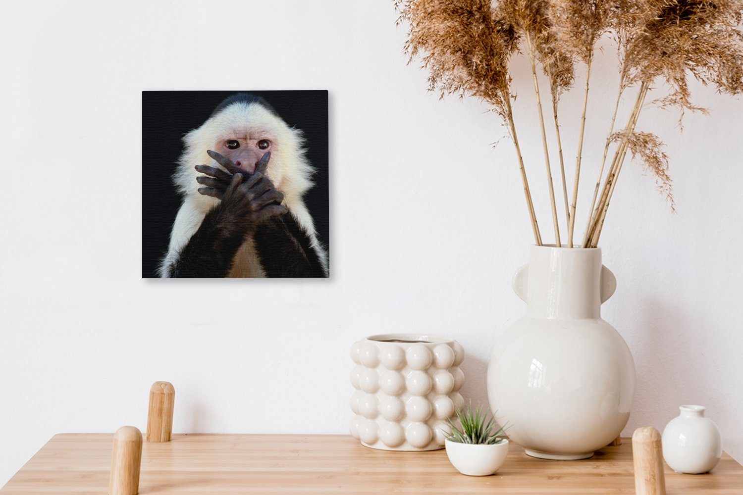 OneMillionCanvasses® Leinwandbild Affe - Leinwand für (1 St), Tiere Bilder Wohnzimmer Schlafzimmer Porträt, - Wilde