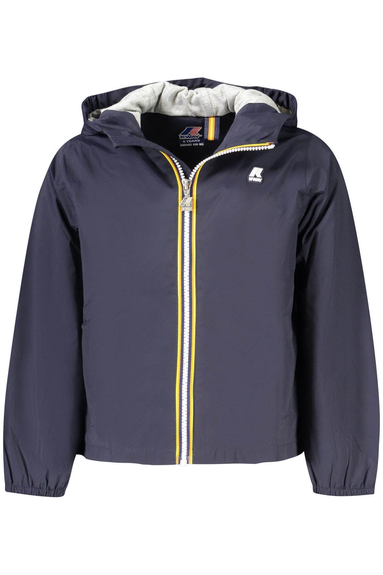 K-Way Outdoorjacke Wasserfeste Kindersportjacke Blau mit Kontrastdetails und Kapuze
