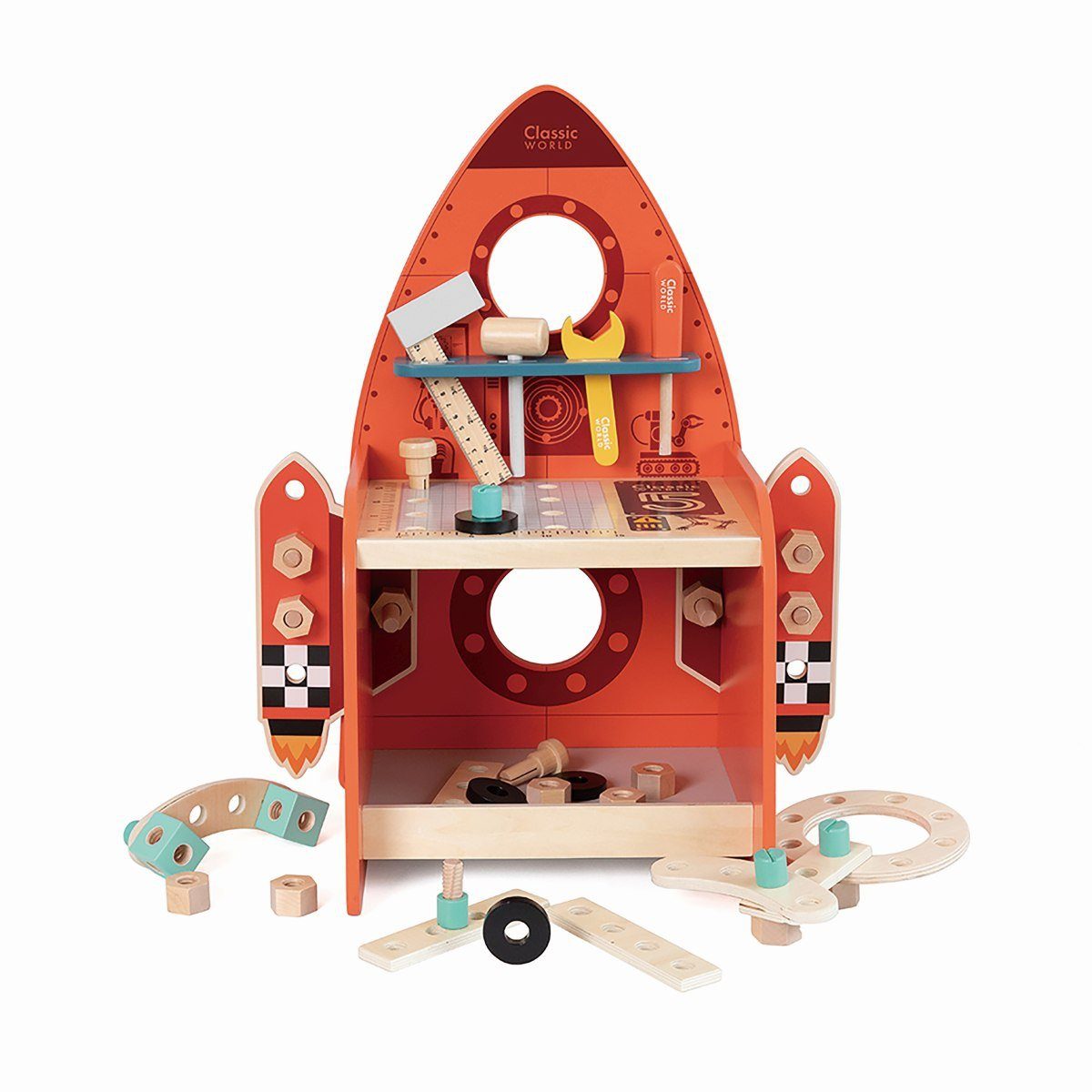 Classic World Spielwerkbank Werkbank Rakete Lernspiel Werkstatt