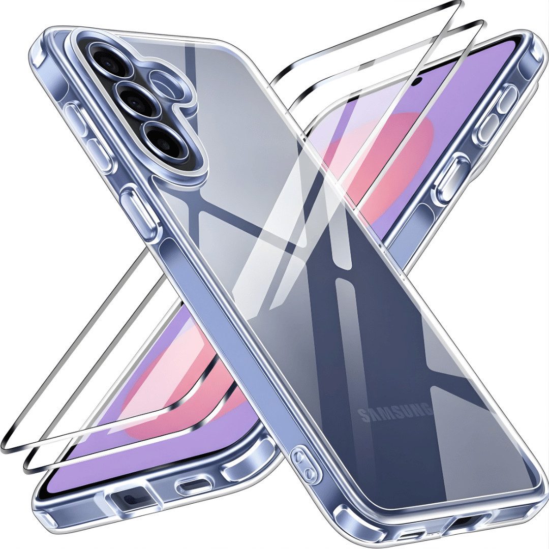 SmartUP Smartphone-Hülle + 2X Schutzglas für Samsung Galaxy A37 5G Panzerfolie Display Case 9H 6,7 Zoll, integrierter Kameraschutz