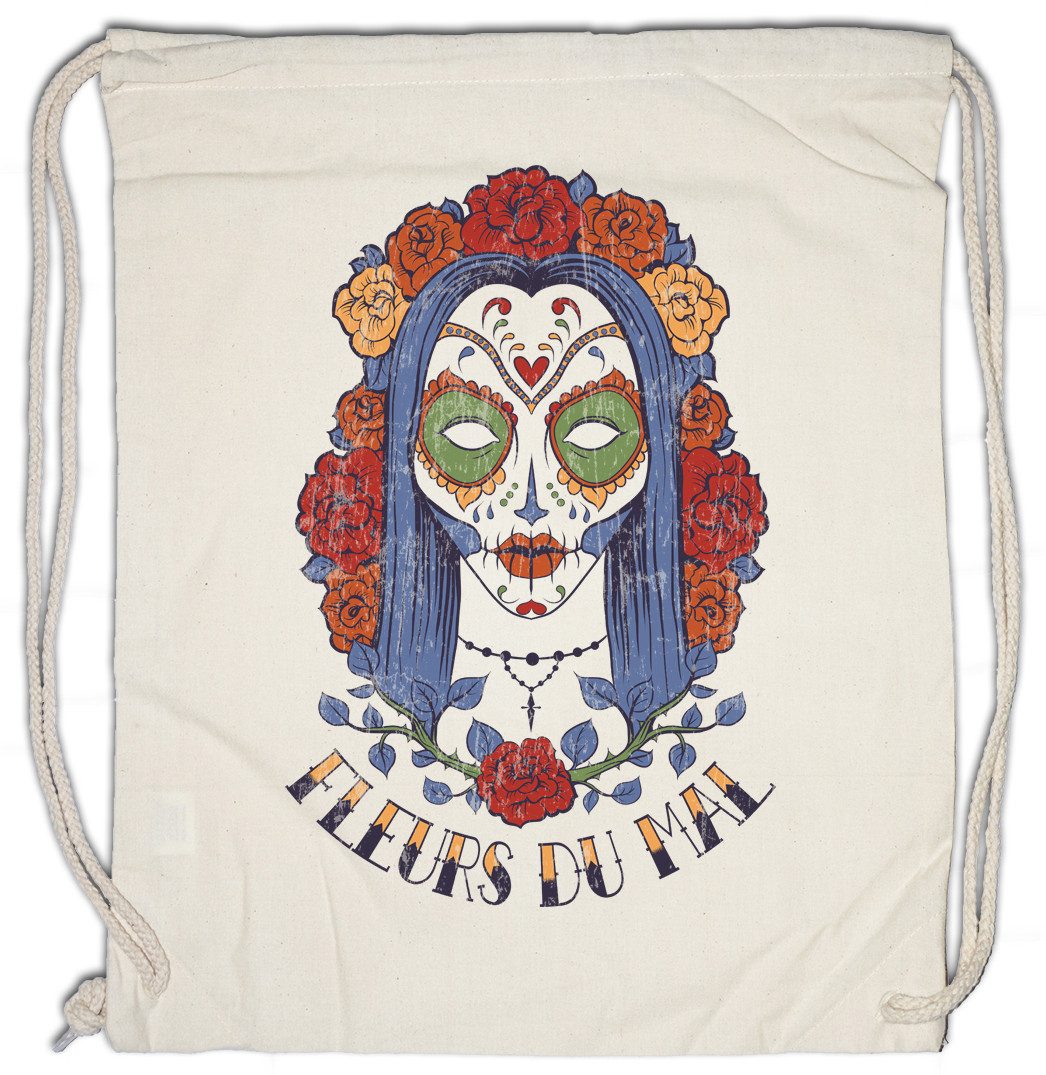 Turnbeutel Fleurs Du Mal Turnbeutel Schädel Tattoo Mexiko Sugar Skull Latin Girl
