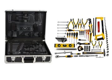 TECH-CRAFT Werkzeugkoffer Werkzeugkoffer + 2 Paar Heavy Duty Arbeitshandschuhe Gr.10 (132 Tlg), Ausgewählte und vielfältige Zusammenstellung