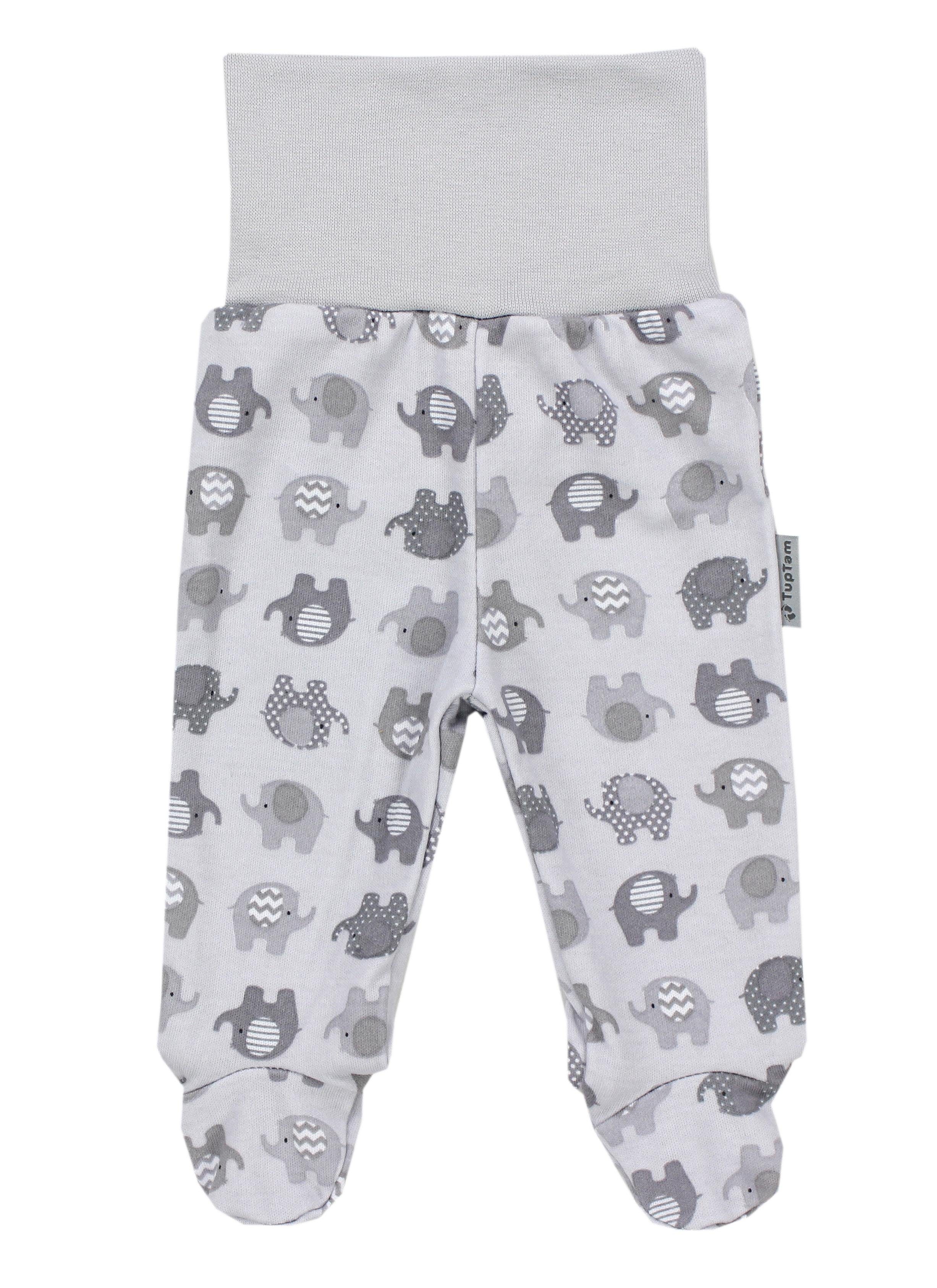 Mütze TupTam Weiß Erstausstattungspaket Spruch Bekleidungsset / Graue Langarmbody Elefanten Hose Mädchen Baby Jungen mit