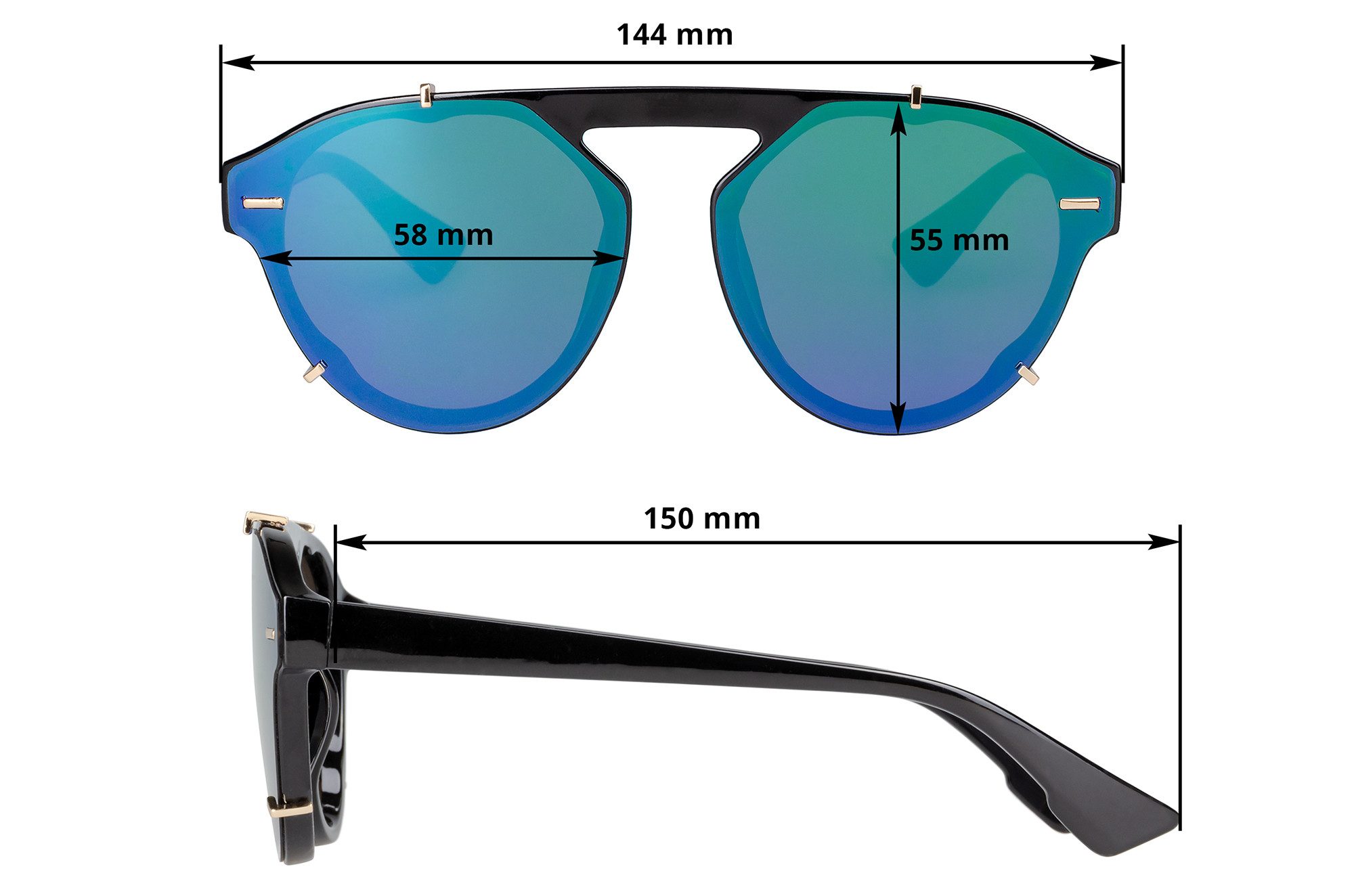 UrbanSky Retrosonnenbrille David (2er-Pack, Sonnenbrillen-Set mit Einstecketui) 2er-Pack - polarisiert