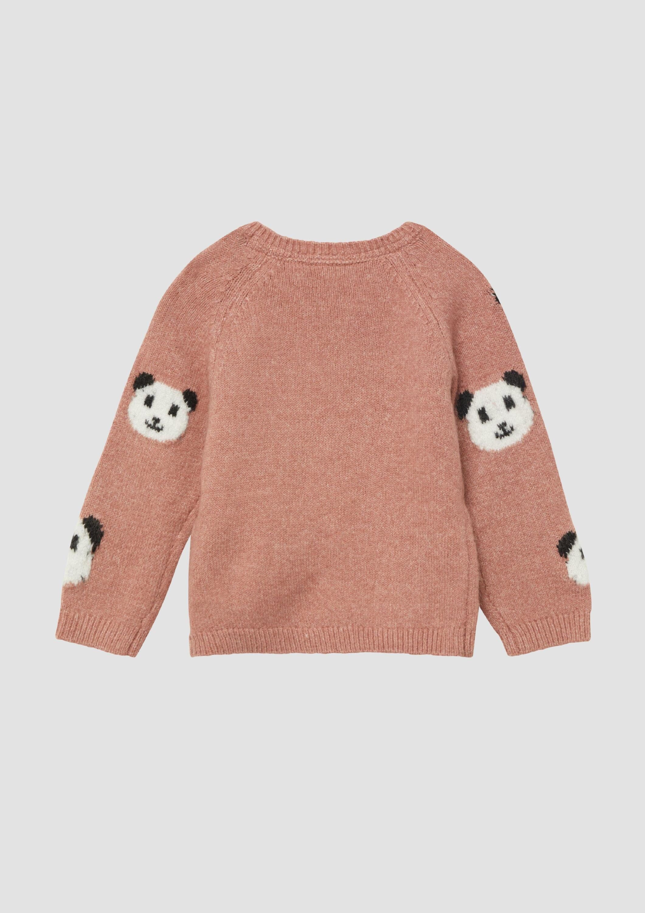 s.Oliver Longpullover Strickpullover Unisex Strickpullover mit Bärchen-Motiven