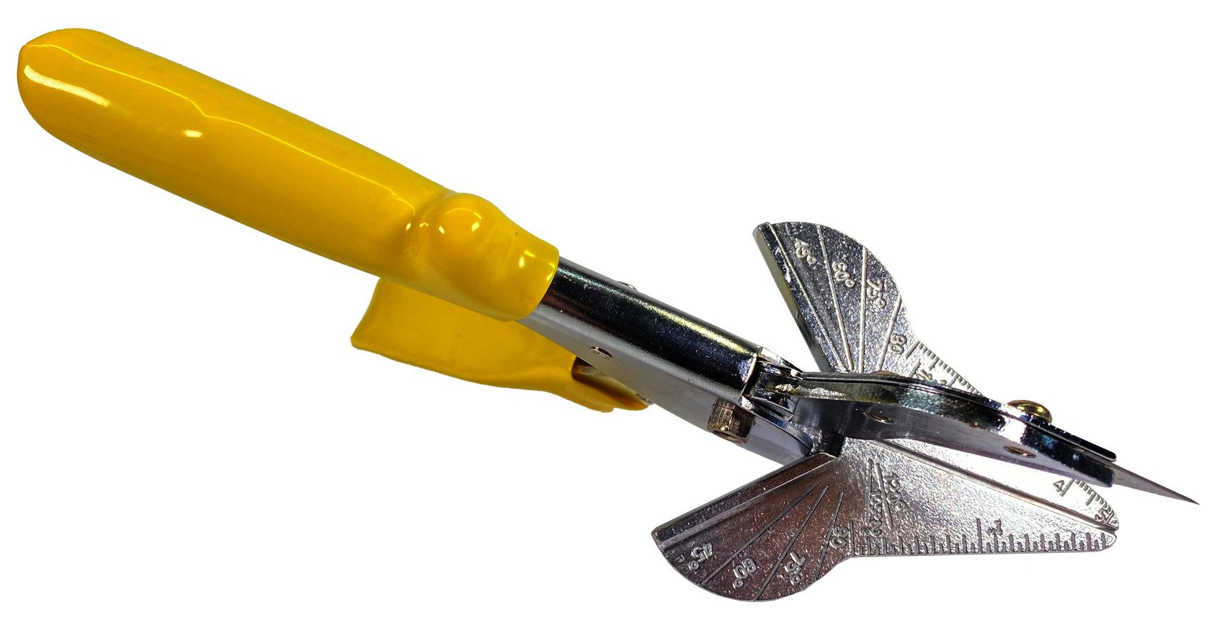 WELDINGER Gehrungsschere Multifunktionsschere Multi-Cut mit Winkelplatte Gehrungsschere, (1-tlg), Klinge mit Sperrfunktion, als Amboß- oder Gehrungsschere verwendbar