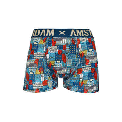 Holland Underwear Boxershorts Boxershorts Herren Premium Stretch Baumwolle Amsterdam Häuser AMS-005