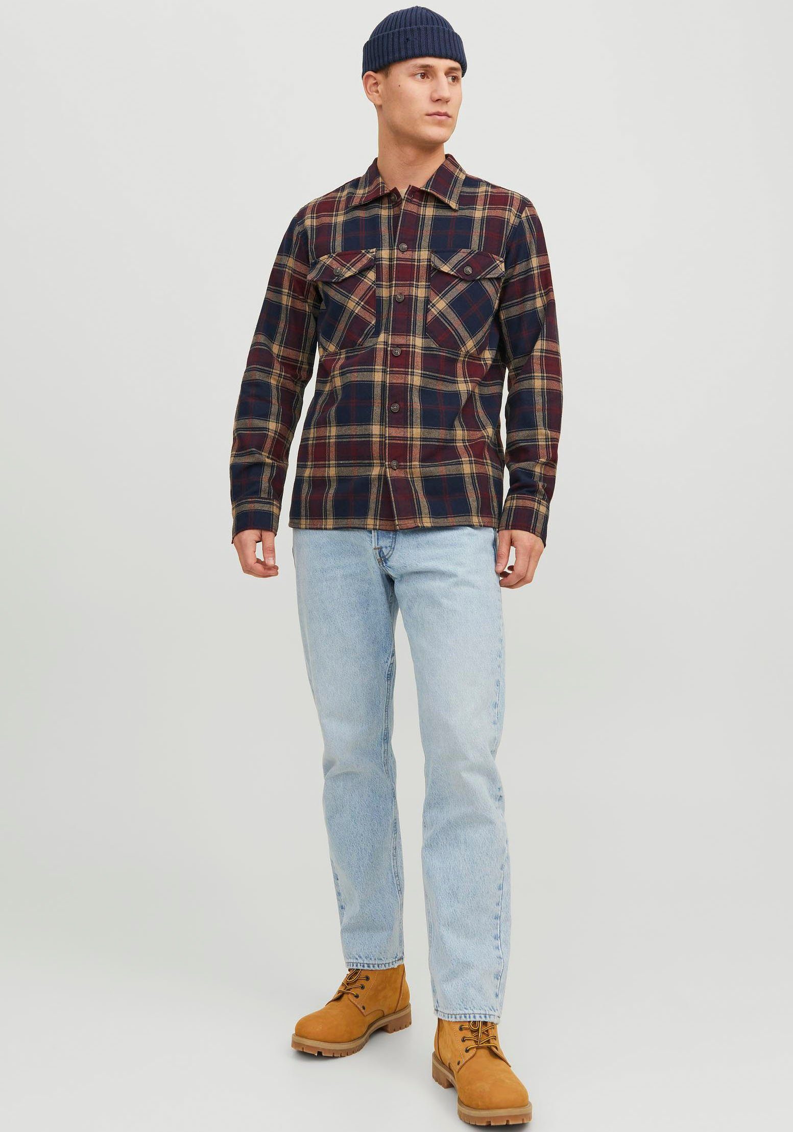 Jack & Jones Langarmhemd JJEEDDIE OVERSHIRT LS NOOS