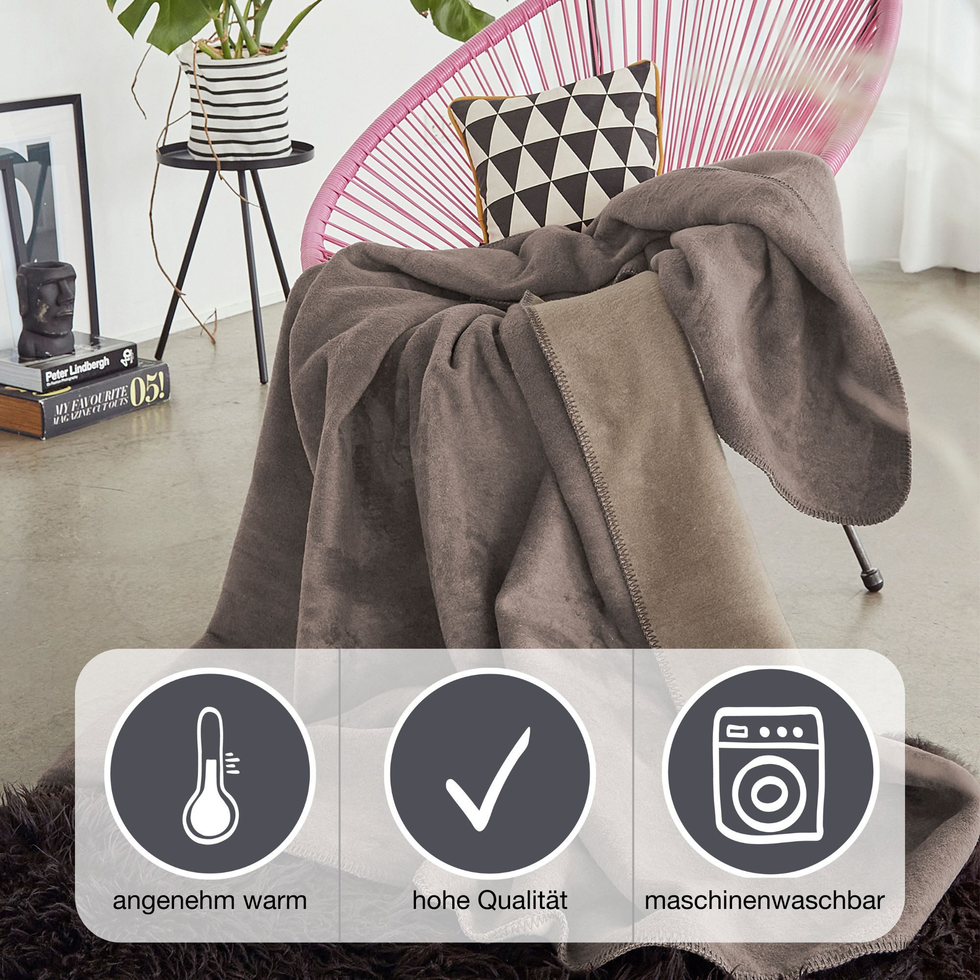 Wohndecke Wohndecke Doubleface Dublin, IBENA, in trendigen Farben günstig online kaufen