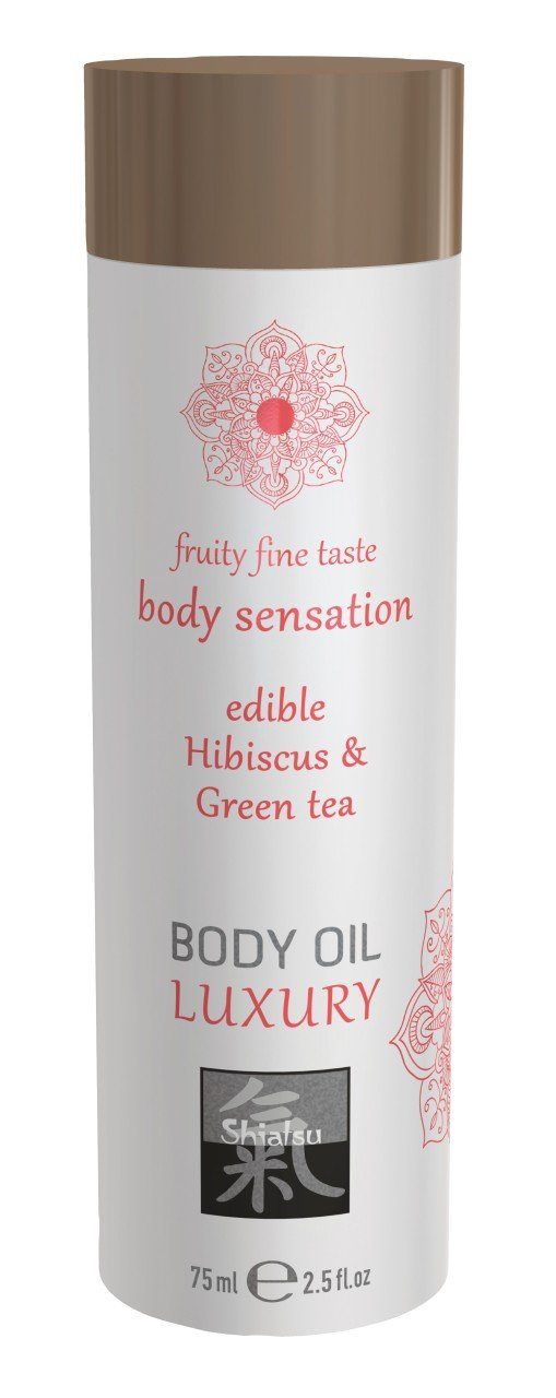 HOT Shiatsu Gleit- & Massageöl 75 ml - SHIATSU Edible body oil Hibiskus & Green Tea 75ml